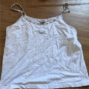 Disney Mickey Mouse embroidered White Women's Top with Embellished Trim